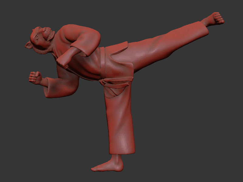 Tiger Back Kick 3D print model_8