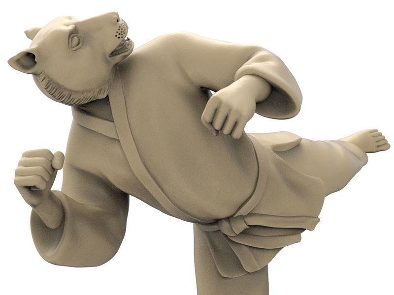 Tiger Back Kick 3D print model_5