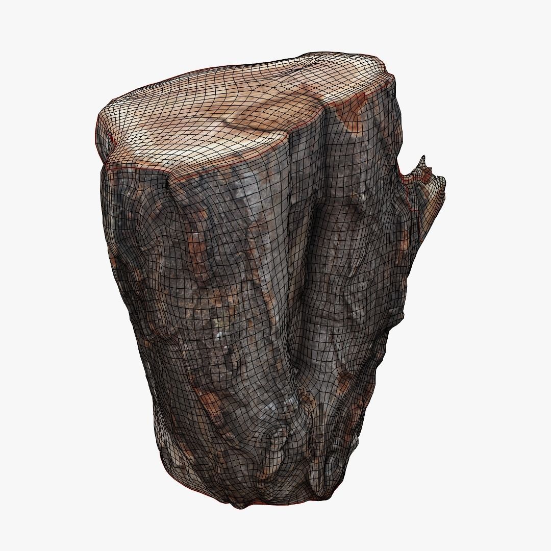 Round Log 3D Low-poly 3D model_10