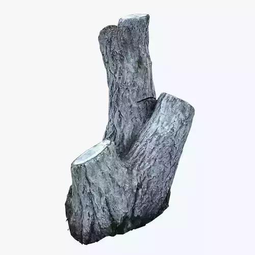 Painted tree trunk 3D model
