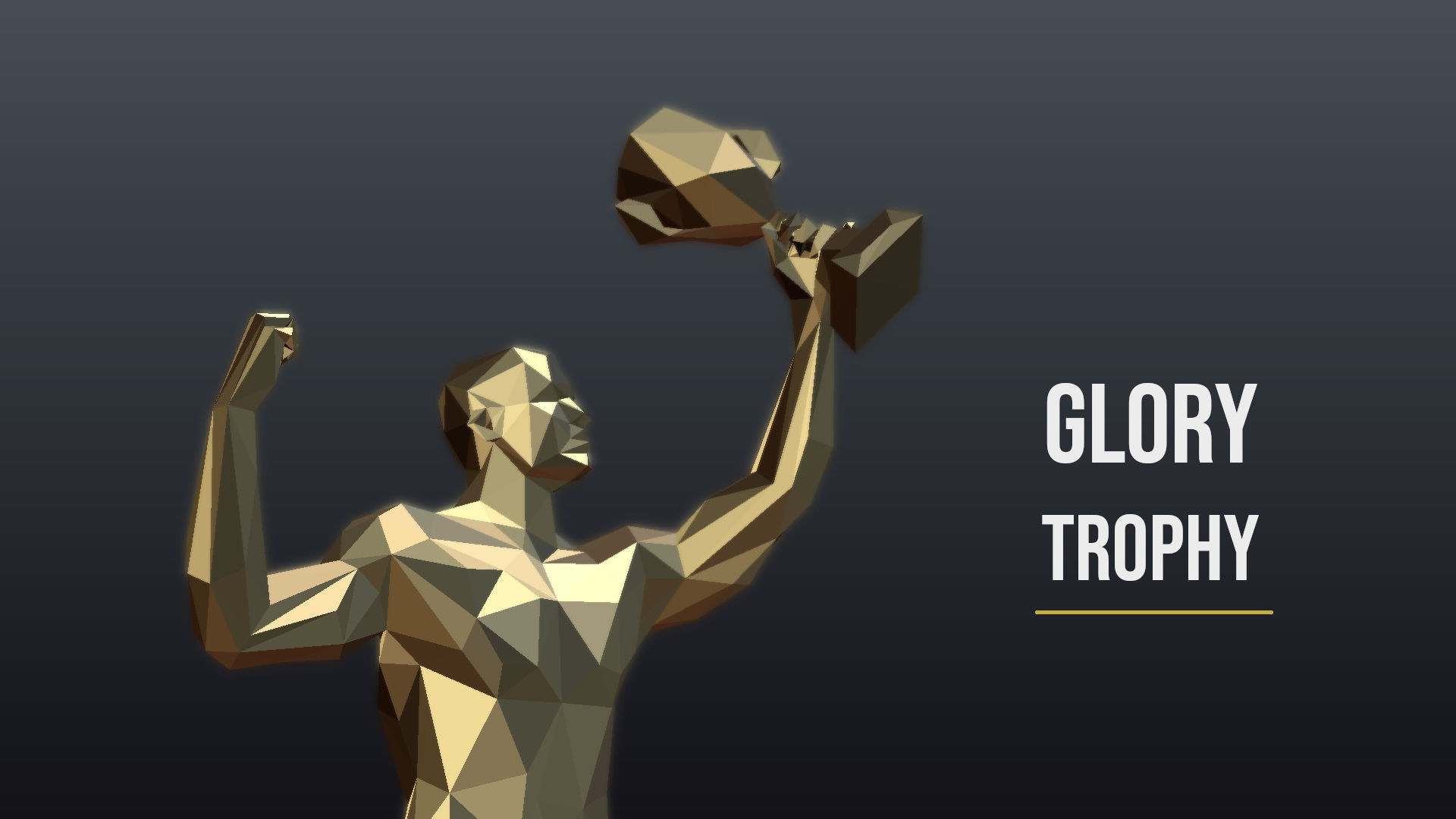 The Winner Low Poly Trophy 3D print model_4