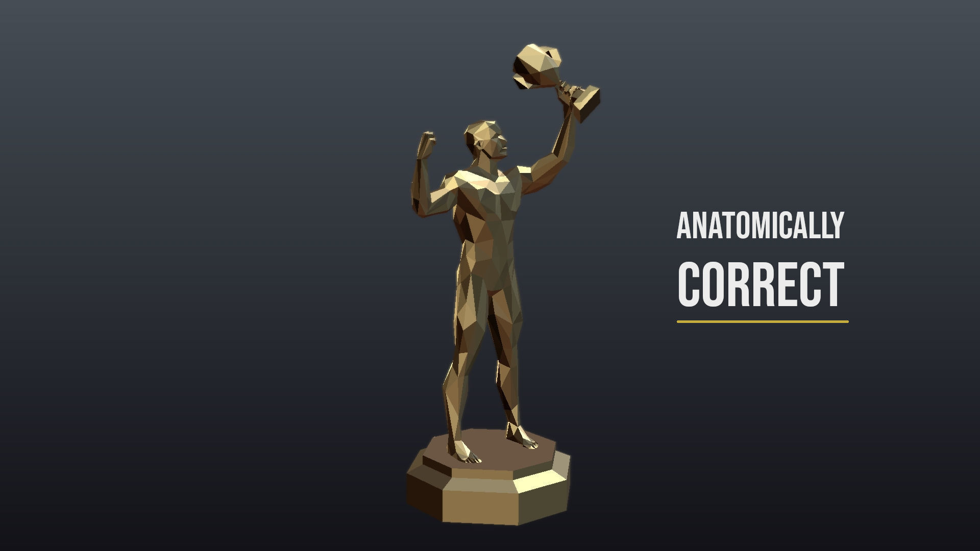 The Winner Low Poly Trophy 3D print model_6