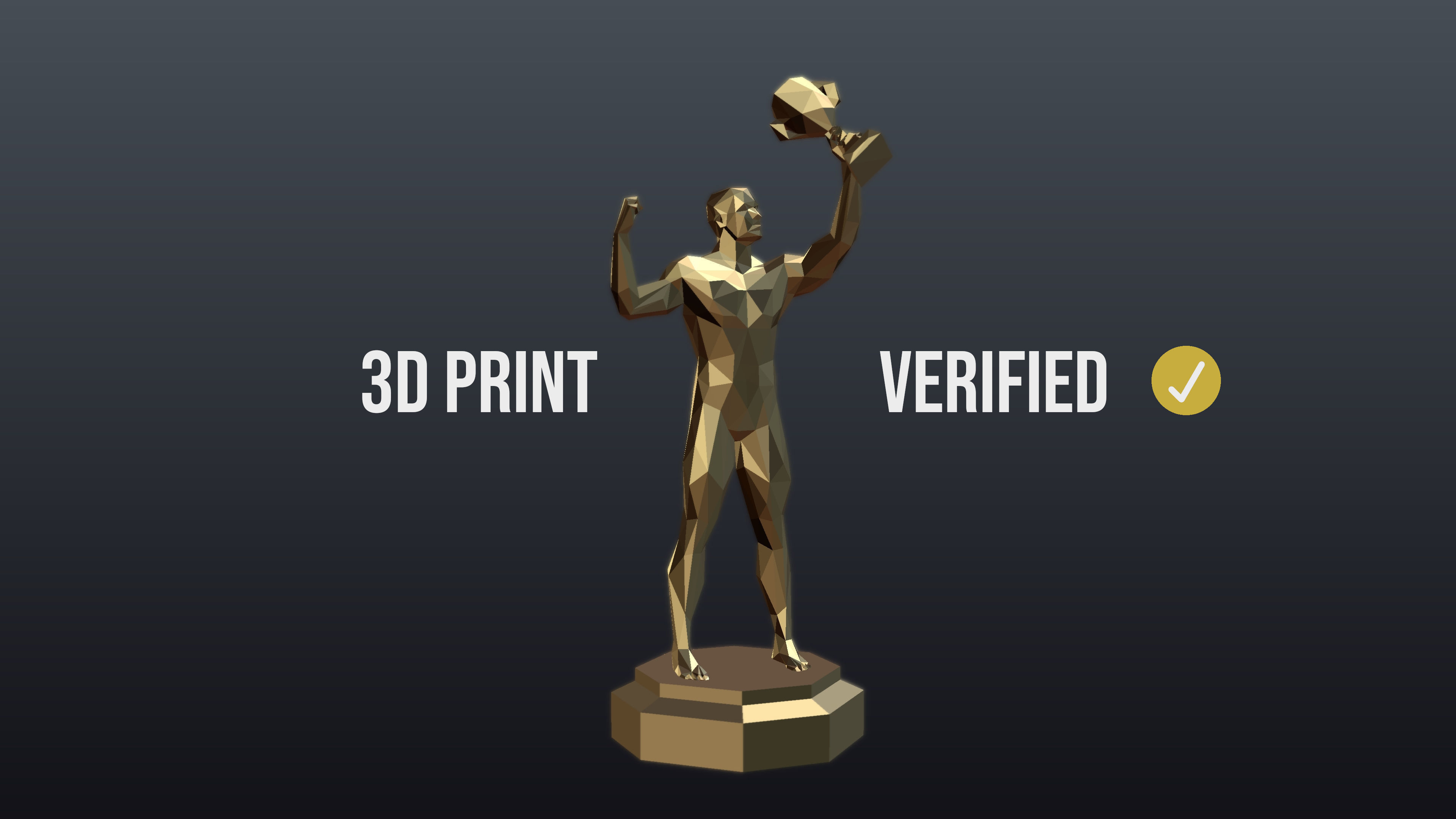 The Winner Low Poly Trophy 3D print model_3