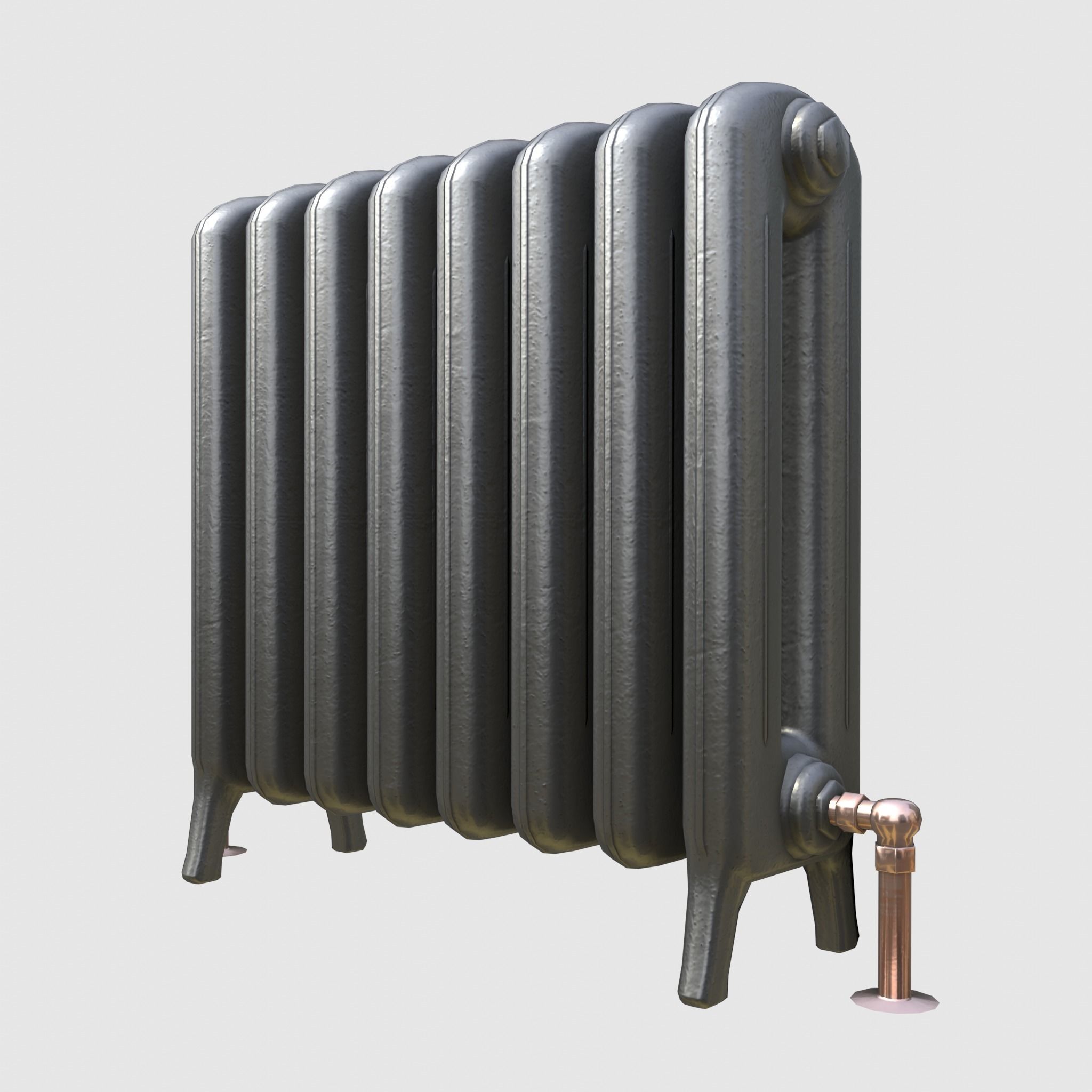 Game-ready iron radiator - Unity - HDRP - UE4 Low-poly 3D model_5
