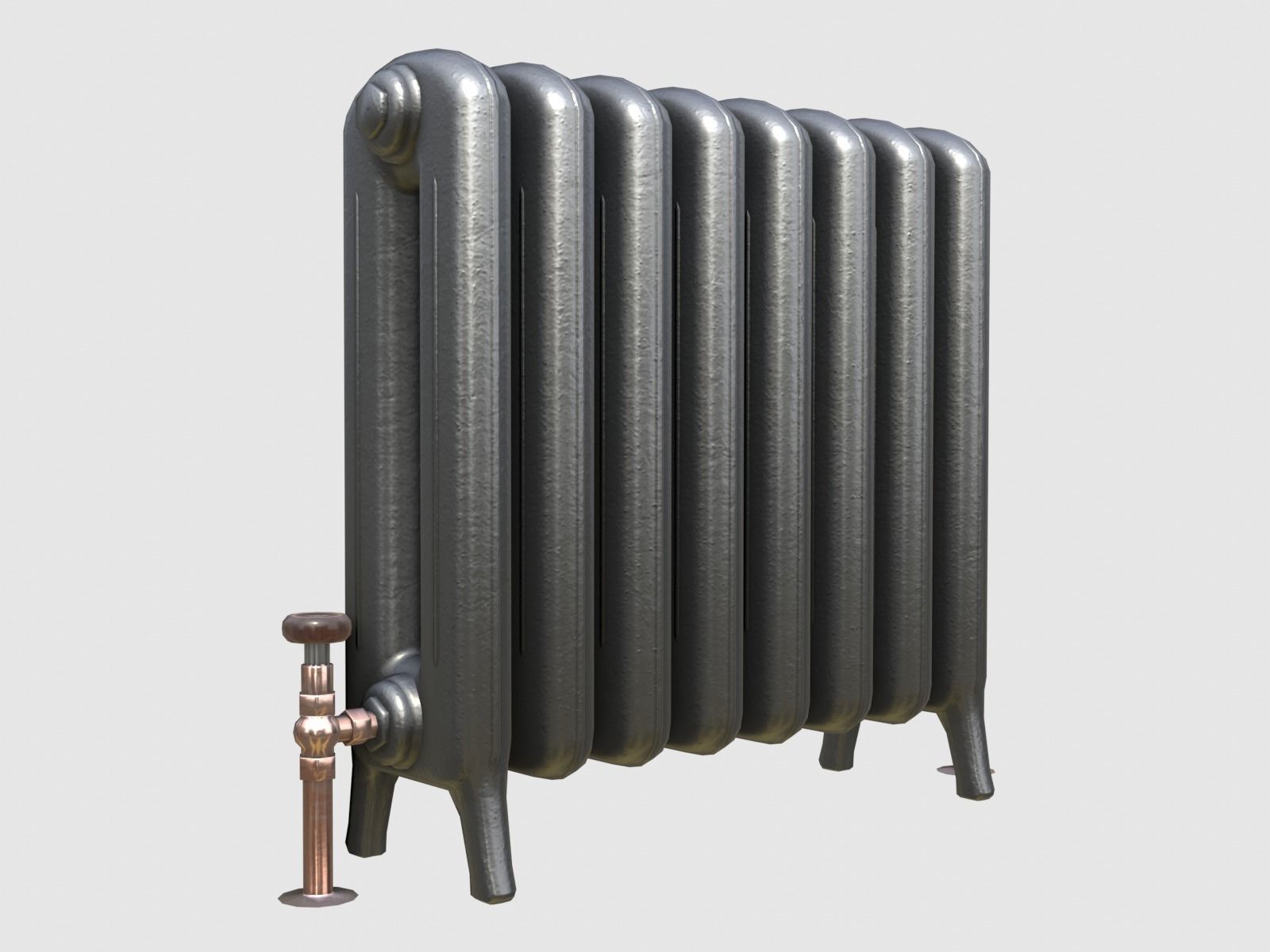 Game-ready iron radiator - Unity - HDRP - UE4 Low-poly 3D model_1