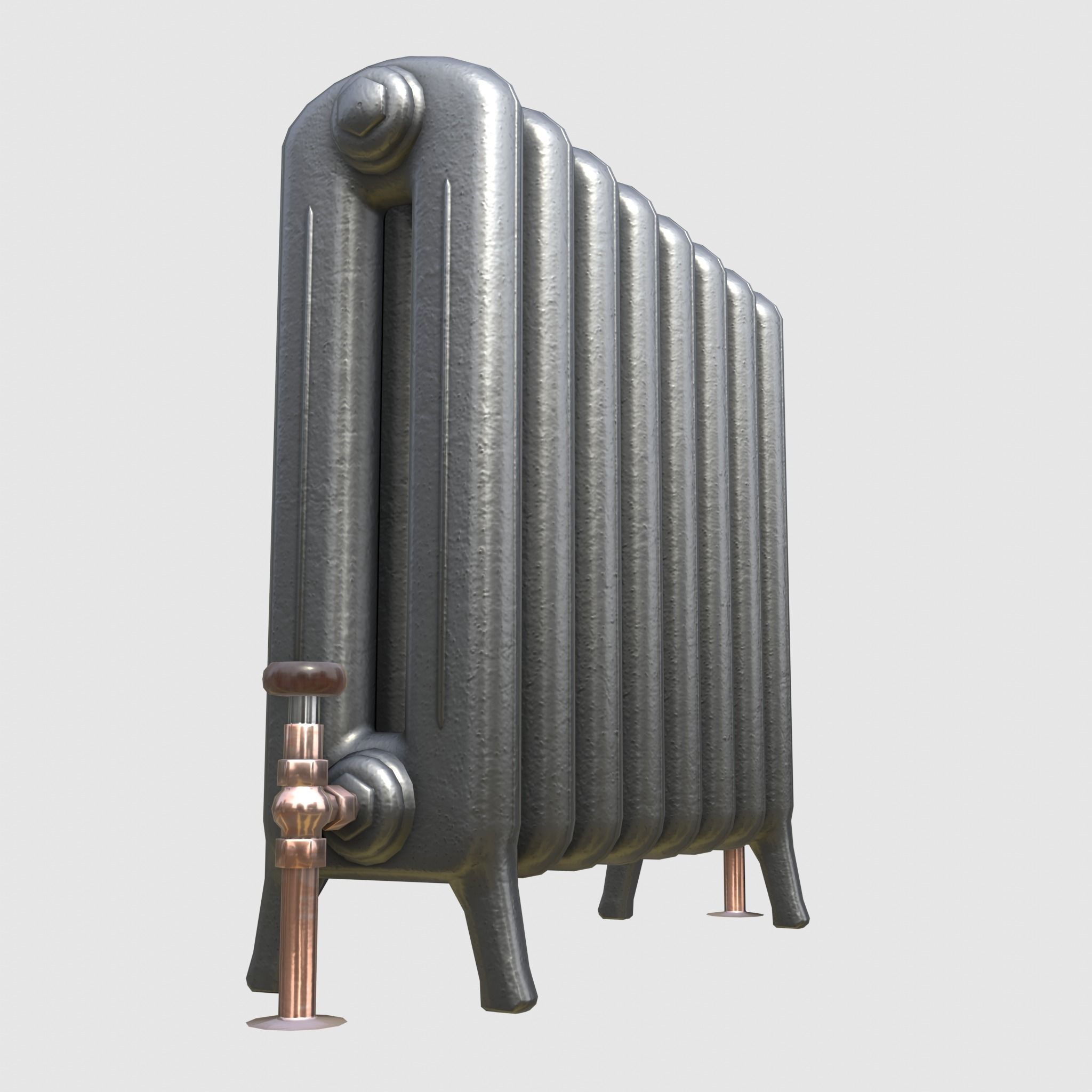 Game-ready iron radiator - Unity - HDRP - UE4 Low-poly 3D model_3