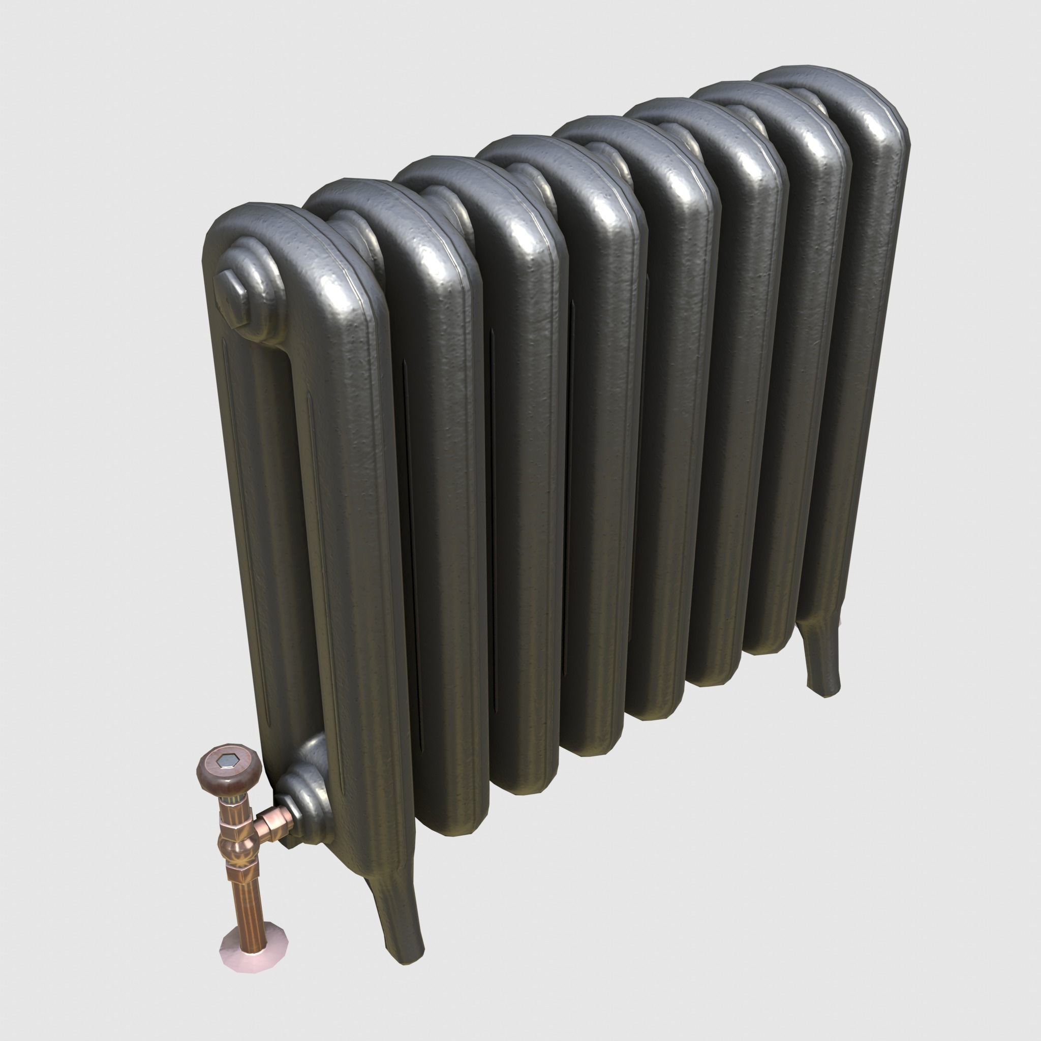 Game-ready iron radiator - Unity - HDRP - UE4 Low-poly 3D model_11