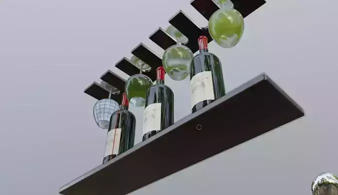 wine bottle and wine glasses