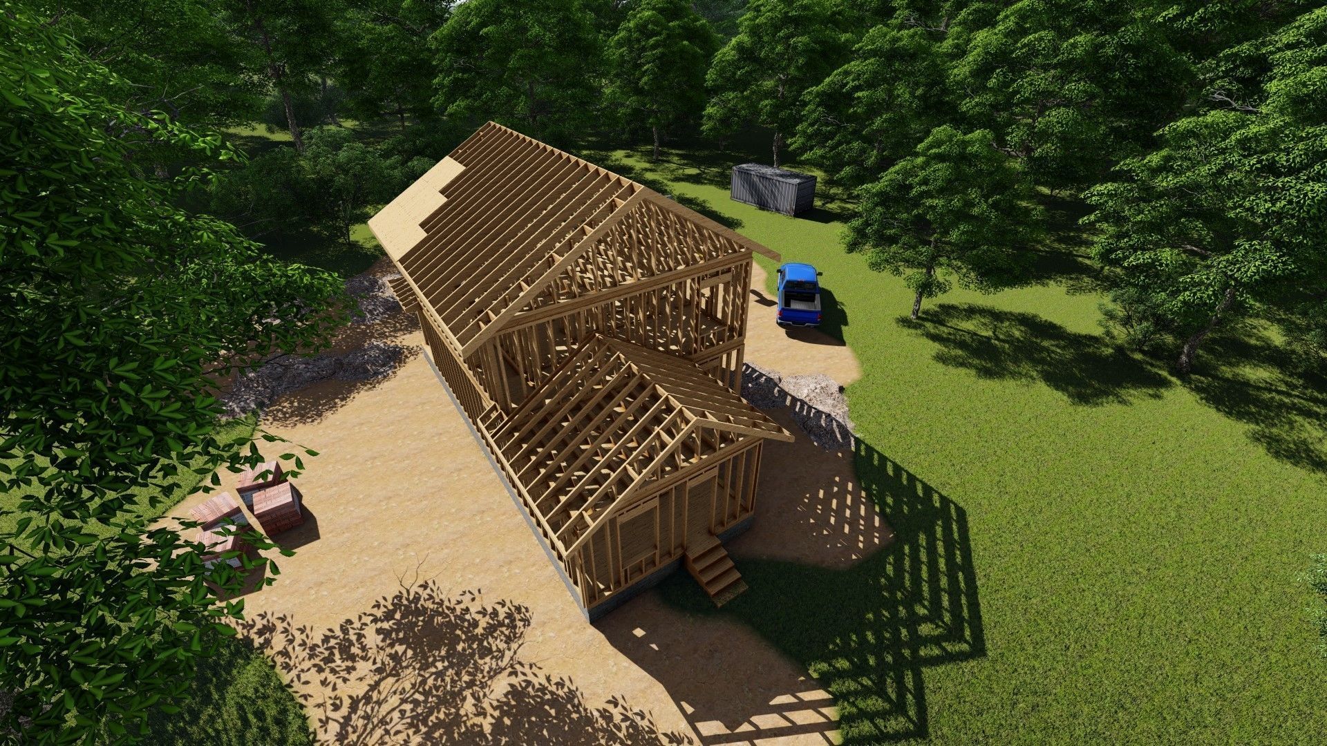 Small Framed House 2 3D model_5