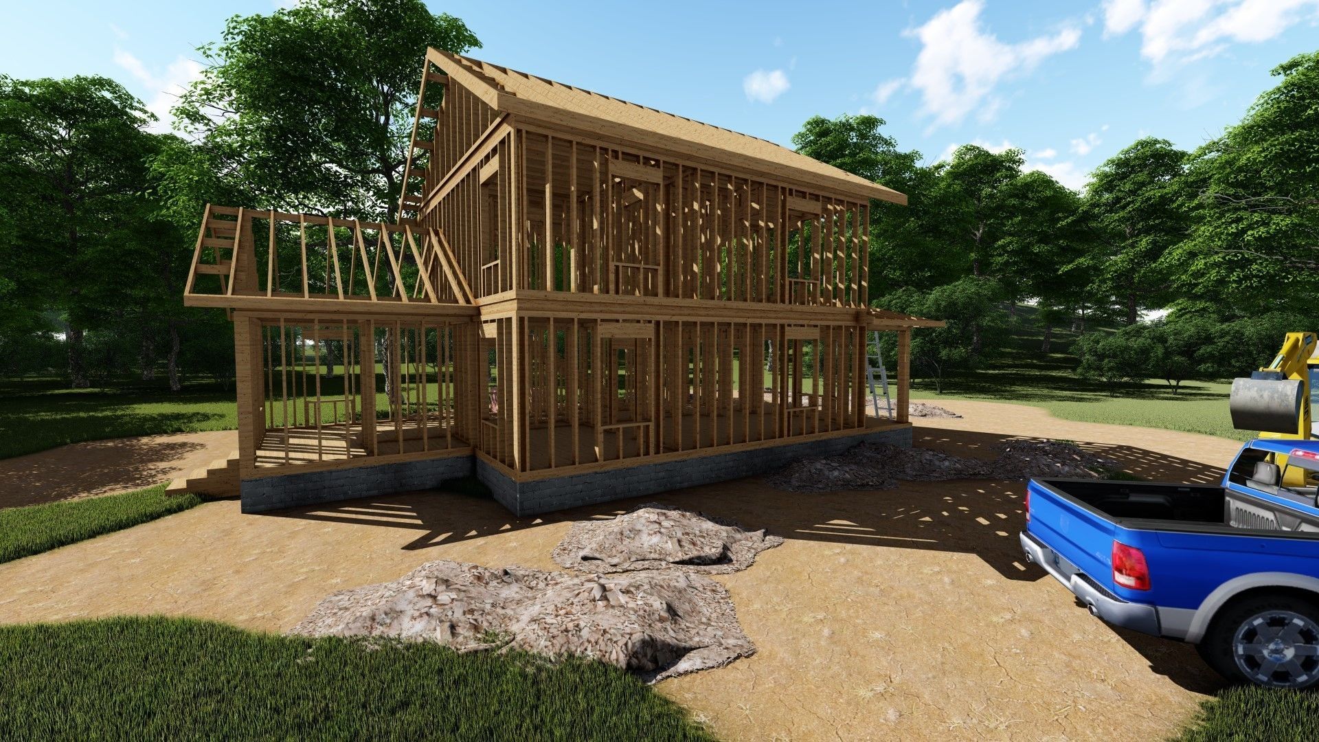 Small Framed House 2 3D model_7