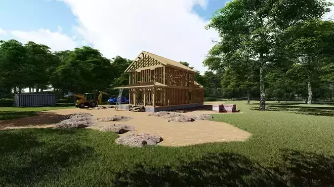 Small Framed House 2 3D model