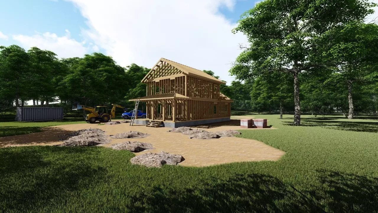 Small Framed House 2 3D model_0