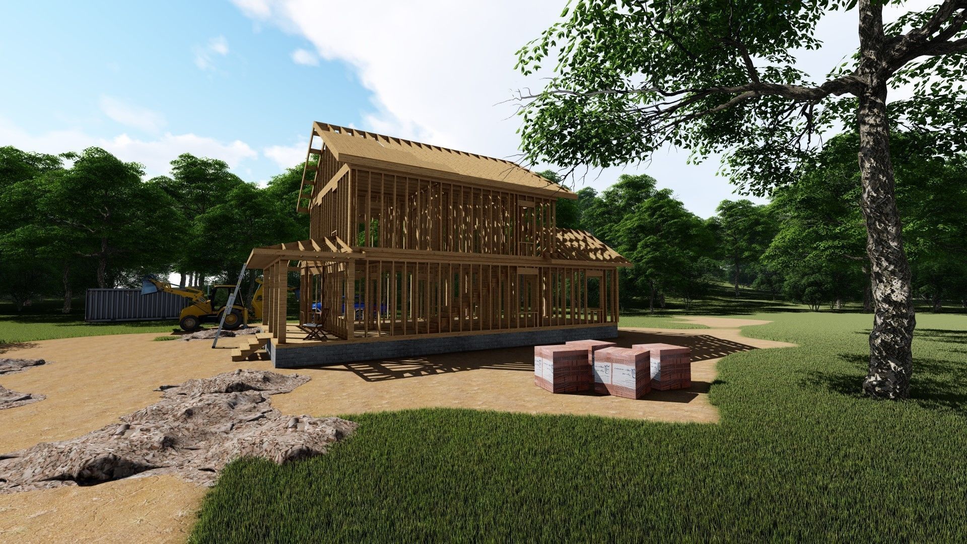 Small Framed House 2 3D model_3