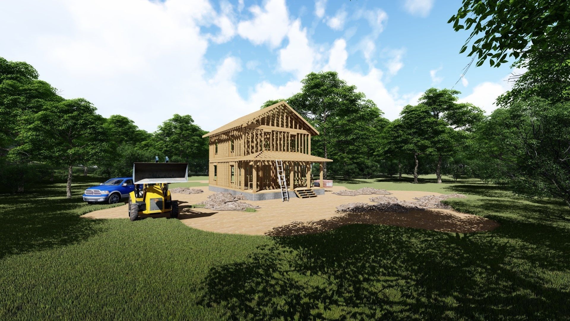 Small Framed House 2 3D model_1