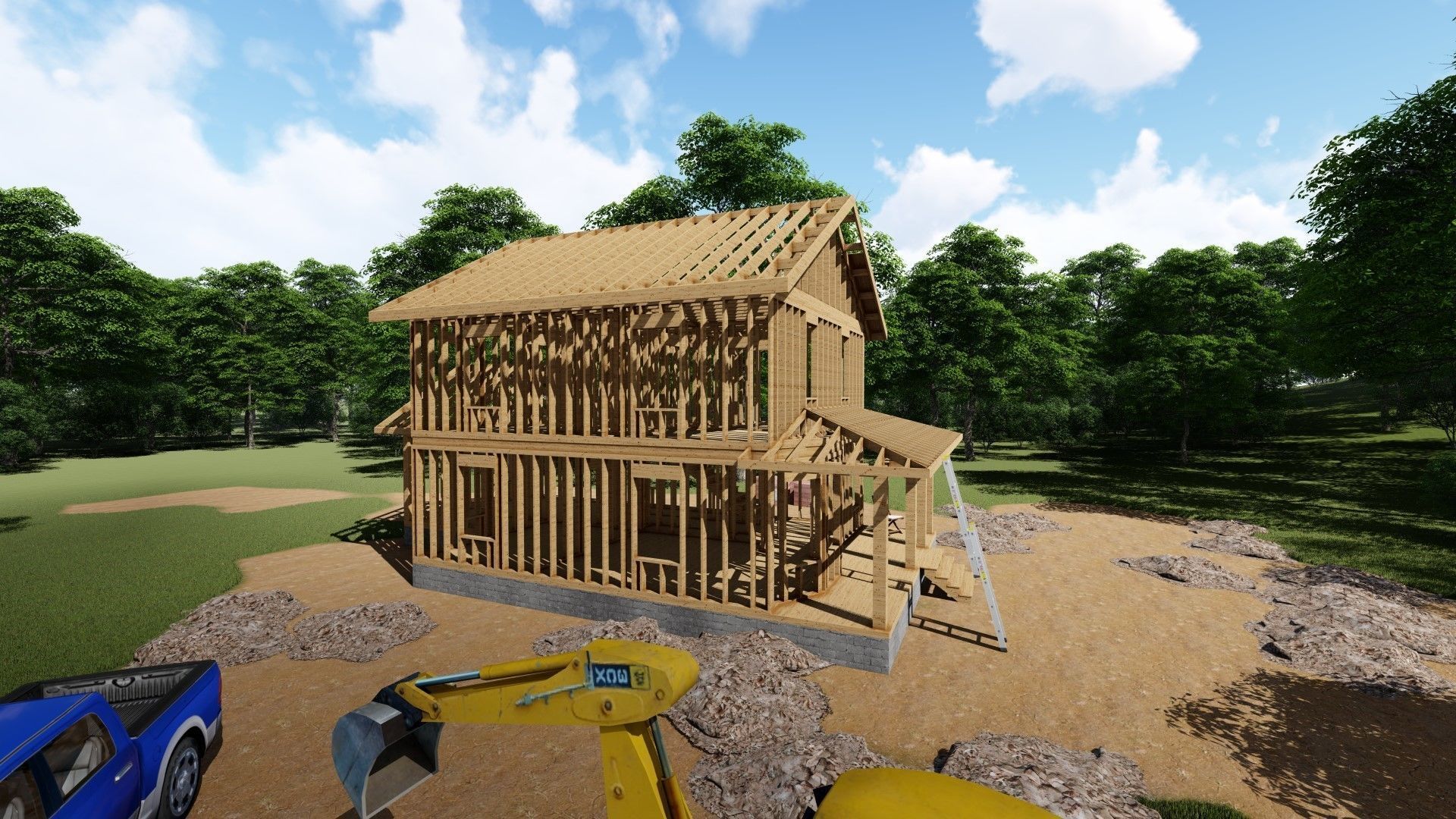 Small Framed House 2 3D model_8