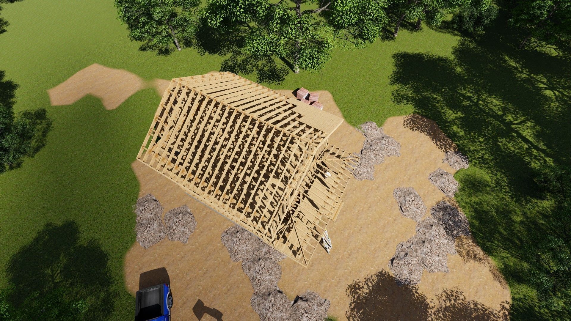 Small Framed House 2 3D model_9