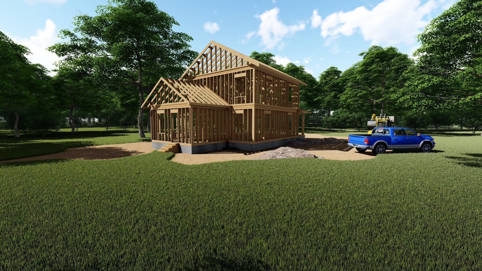 Small Framed House 2 3D model_6