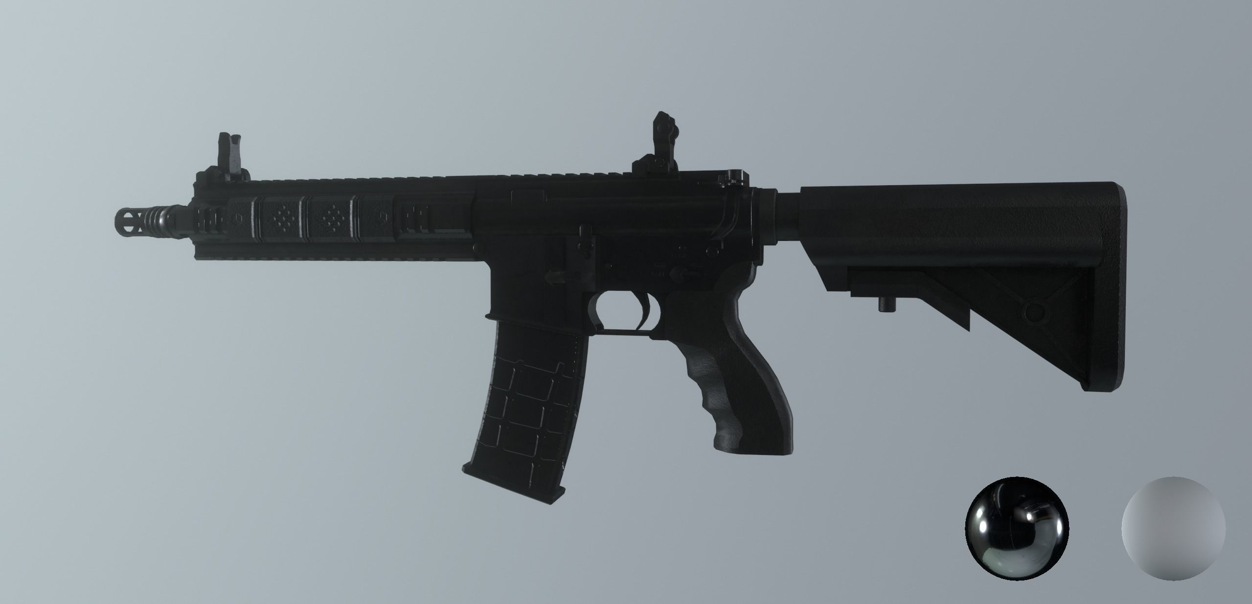 AR15 PBR ar - rifle in snow Low-poly 3D model_23