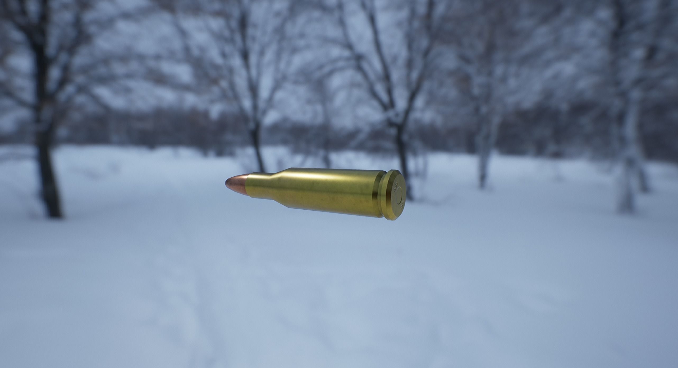 AR15 PBR ar - rifle in snow Low-poly 3D model_11