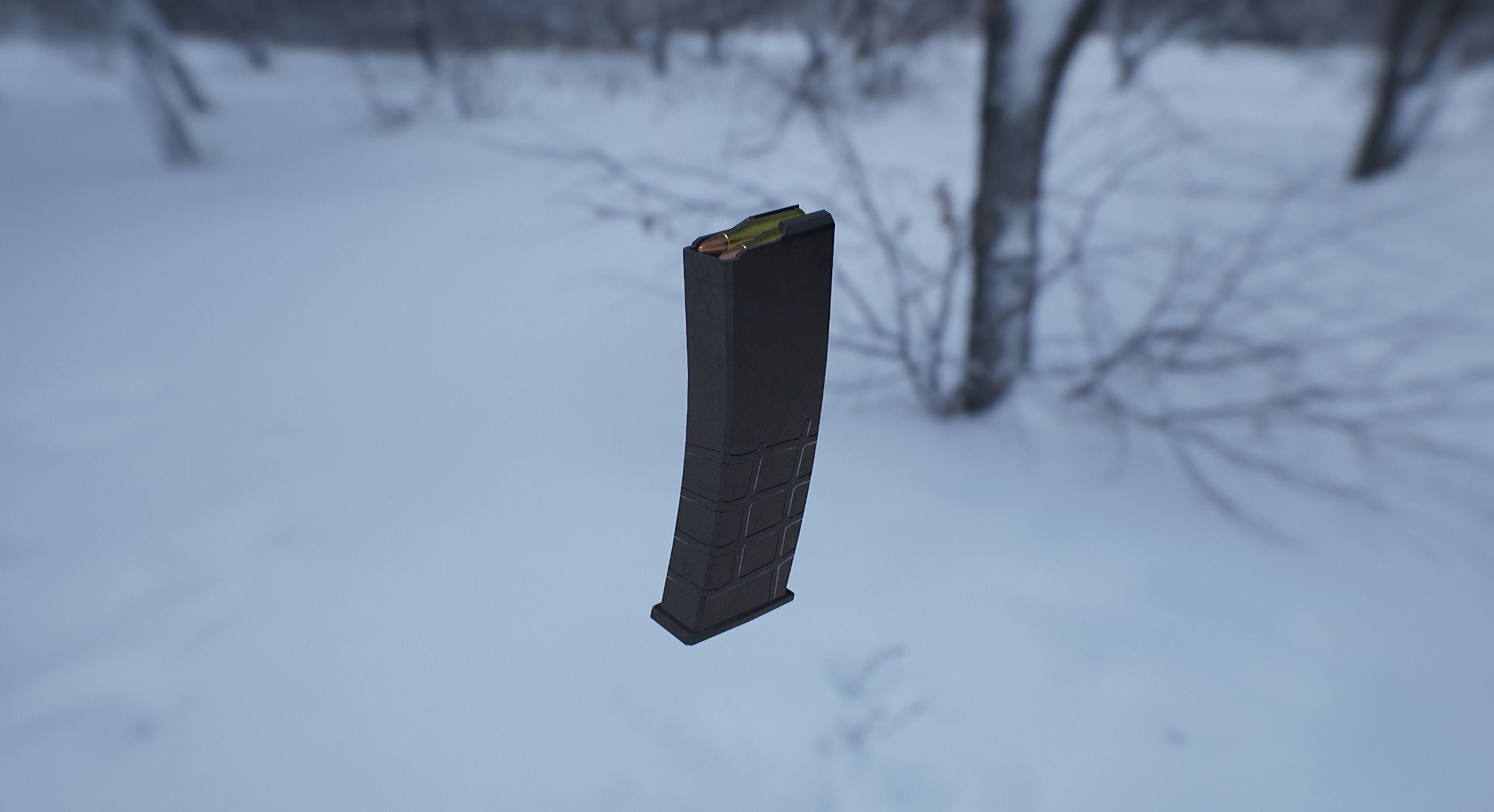 AR15 PBR ar - rifle in snow Low-poly 3D model_14