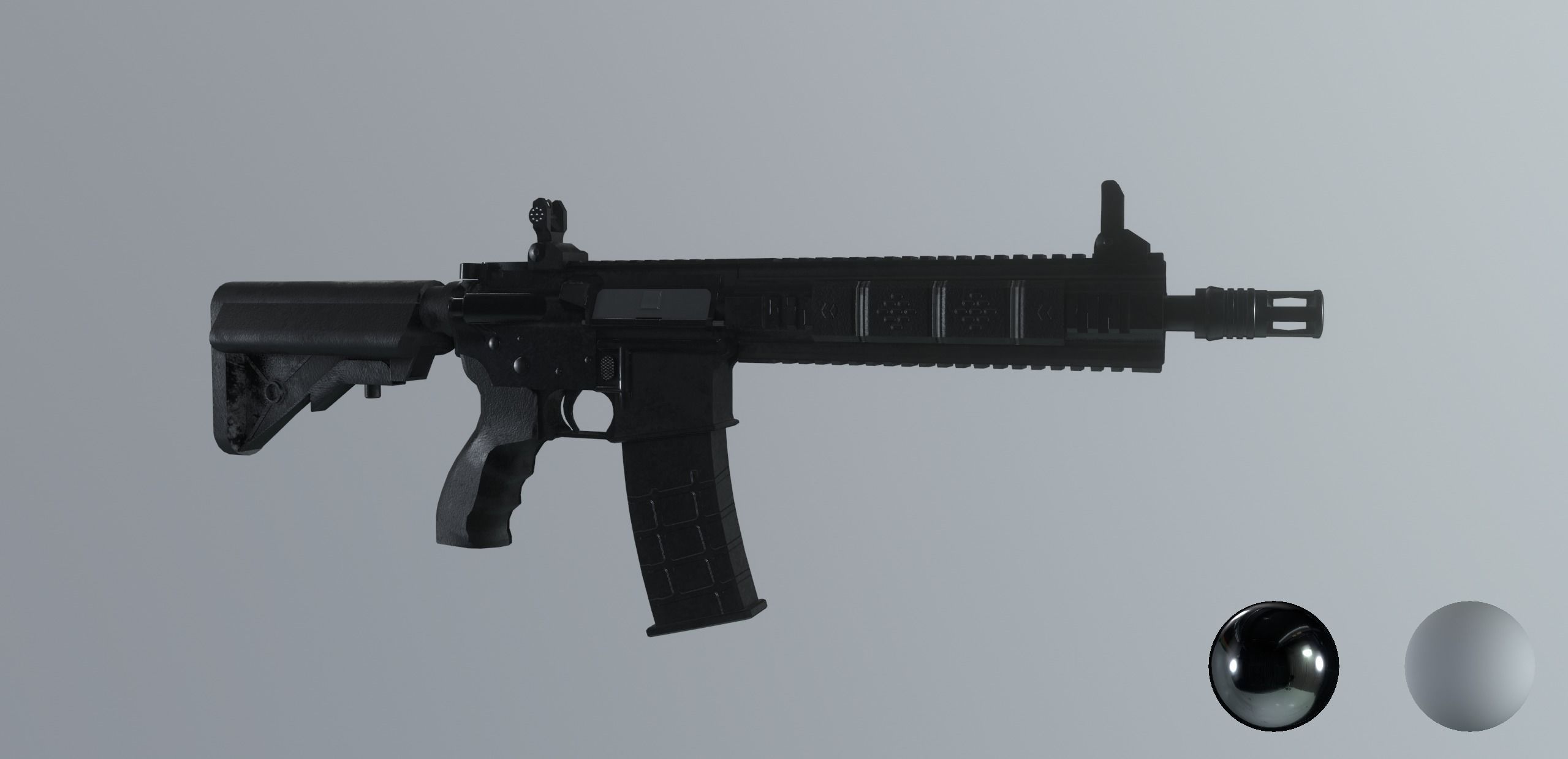 AR15 PBR ar - rifle in snow Low-poly 3D model_22