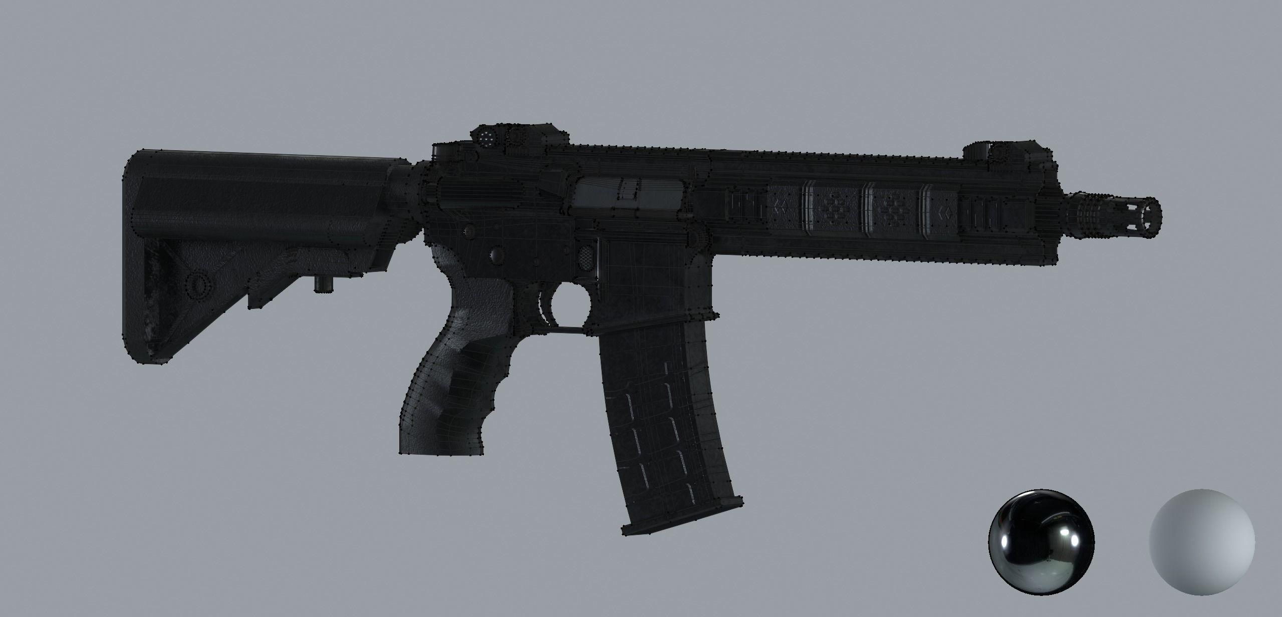 AR15 PBR ar - rifle in snow Low-poly 3D model_17
