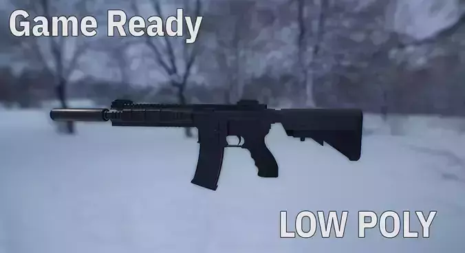 AR15 PBR ar - rifle in snow