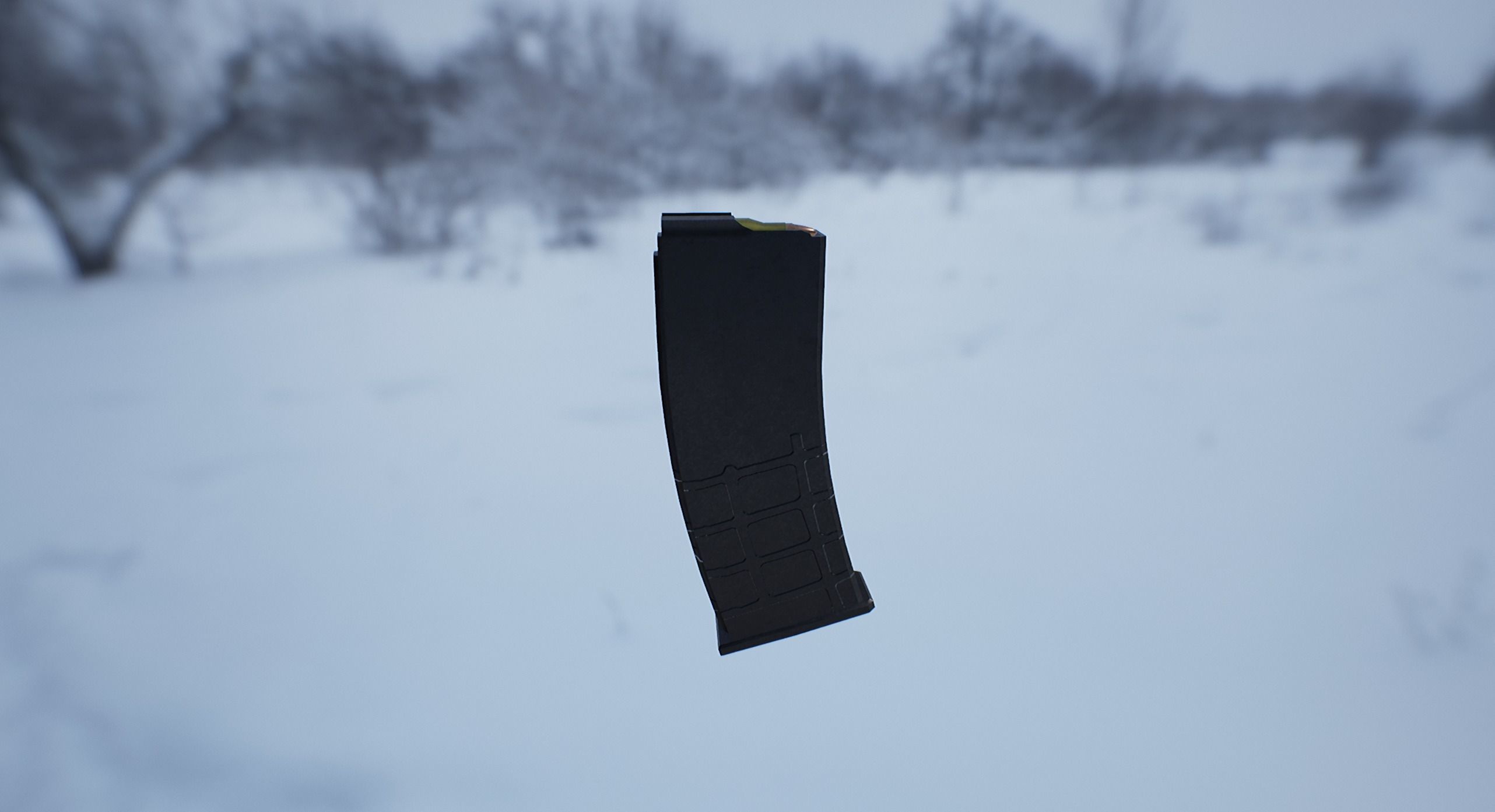 AR15 PBR ar - rifle in snow Low-poly 3D model_8