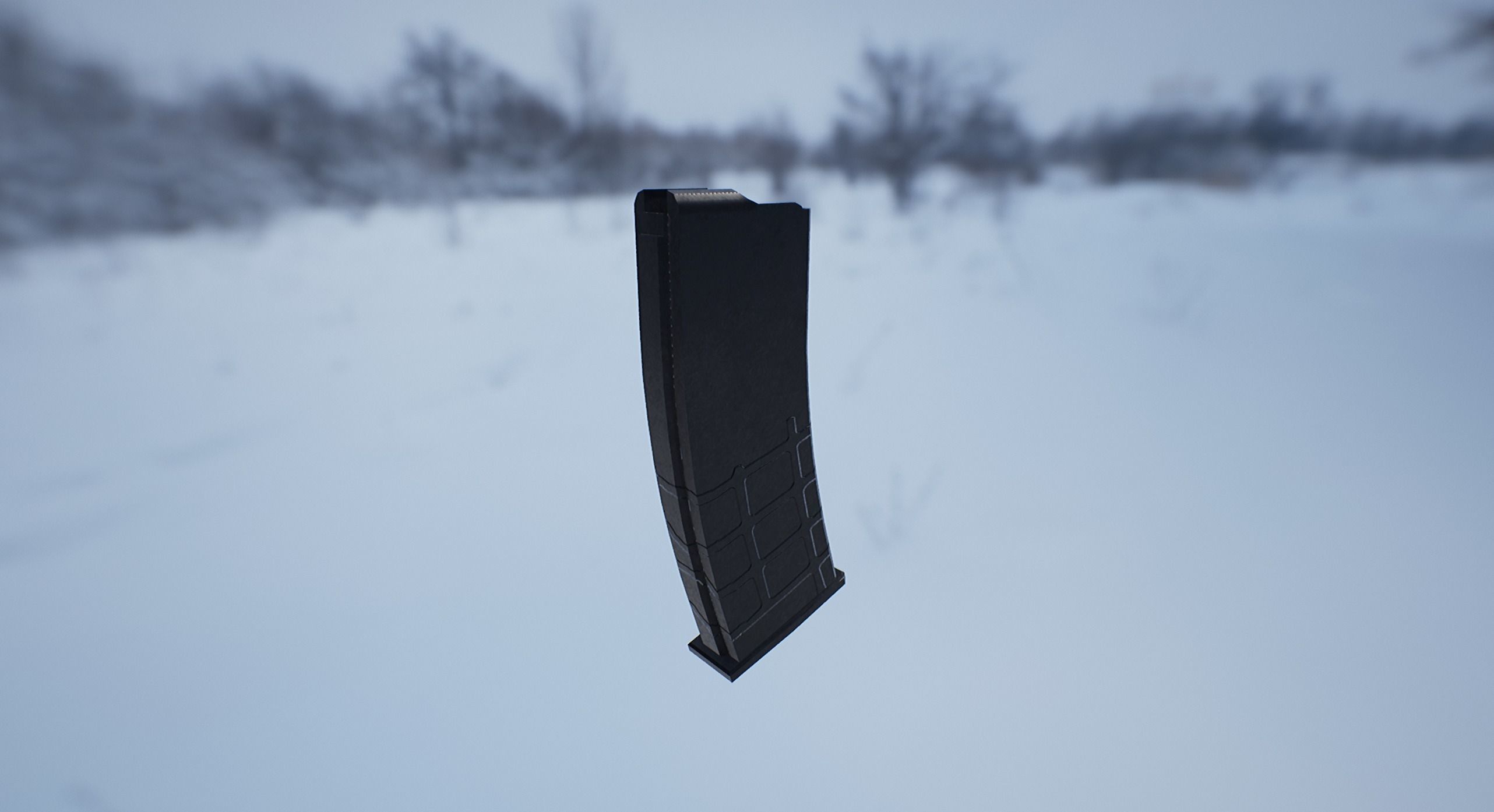 AR15 PBR ar - rifle in snow Low-poly 3D model_9