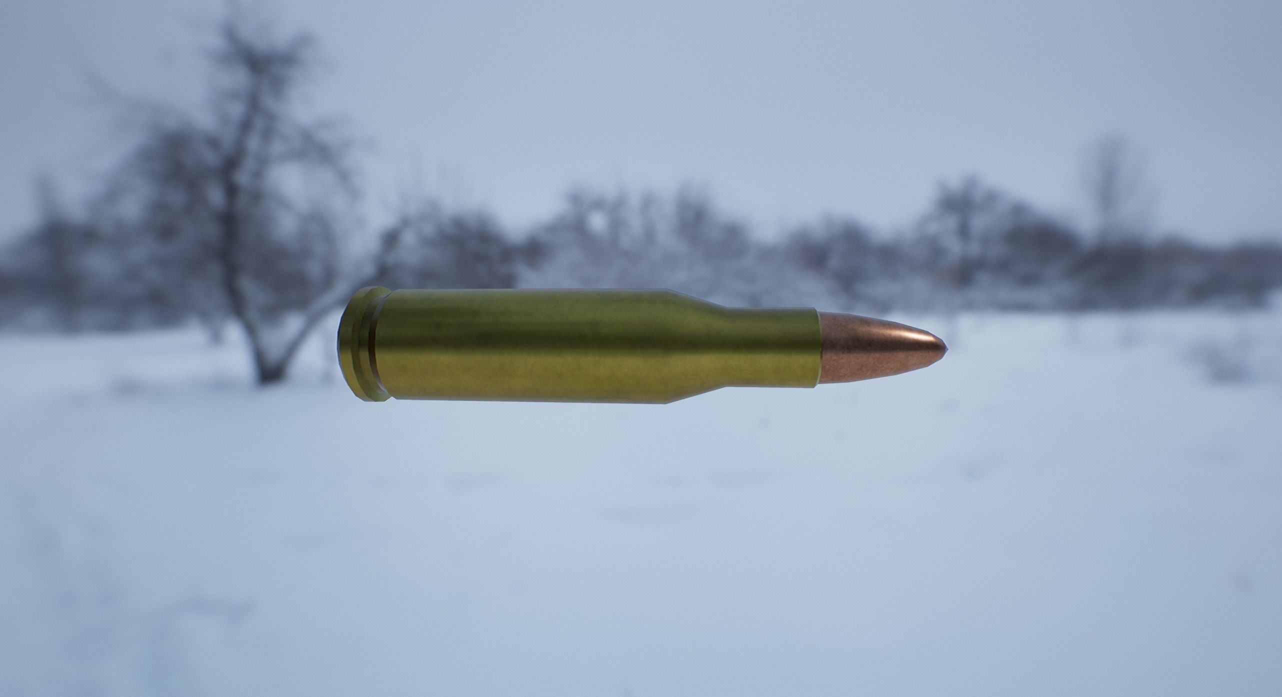 AR15 PBR ar - rifle in snow Low-poly 3D model_12