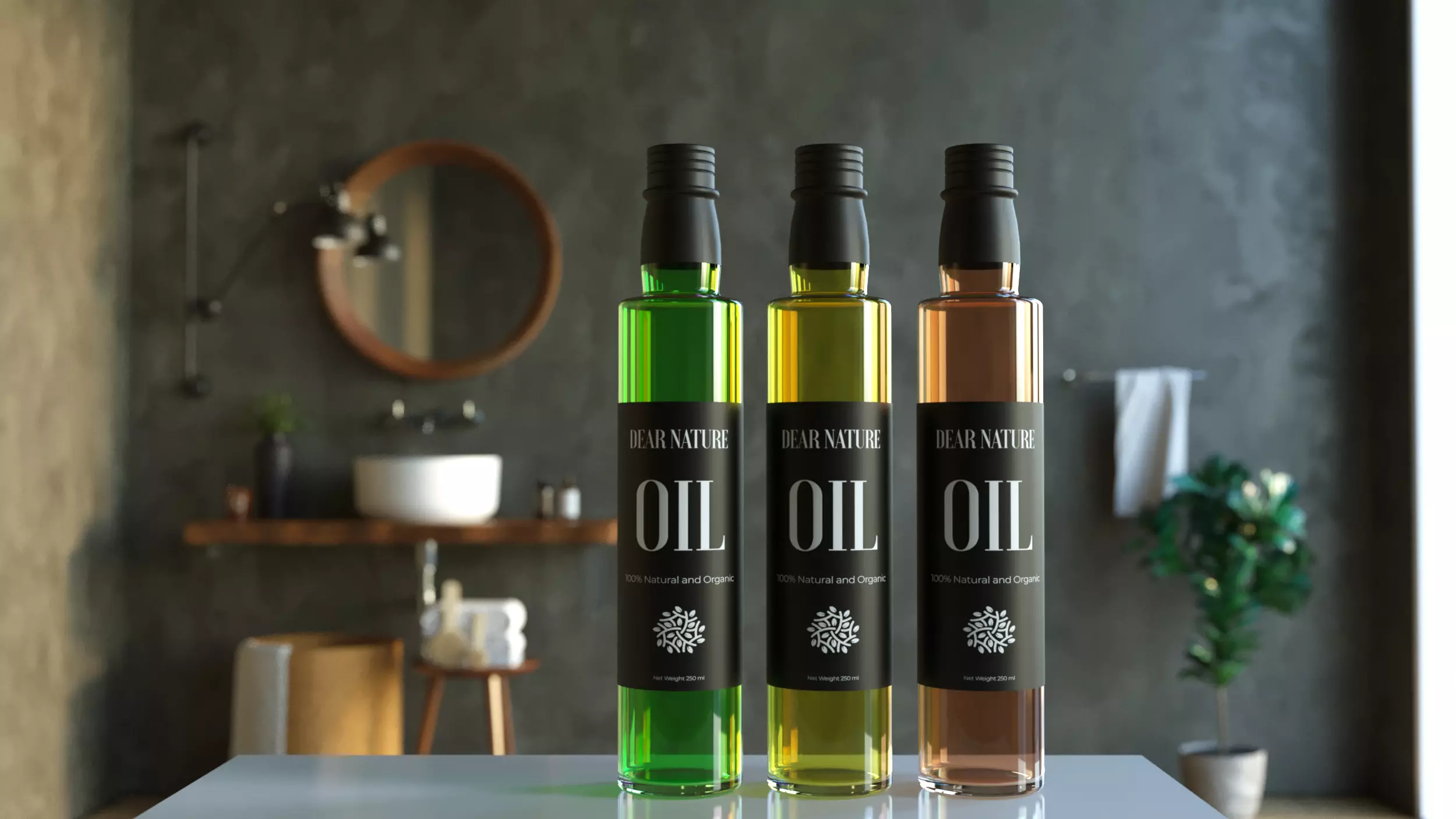 Olive Oil Bottle 3D 250 ml 3D model_0