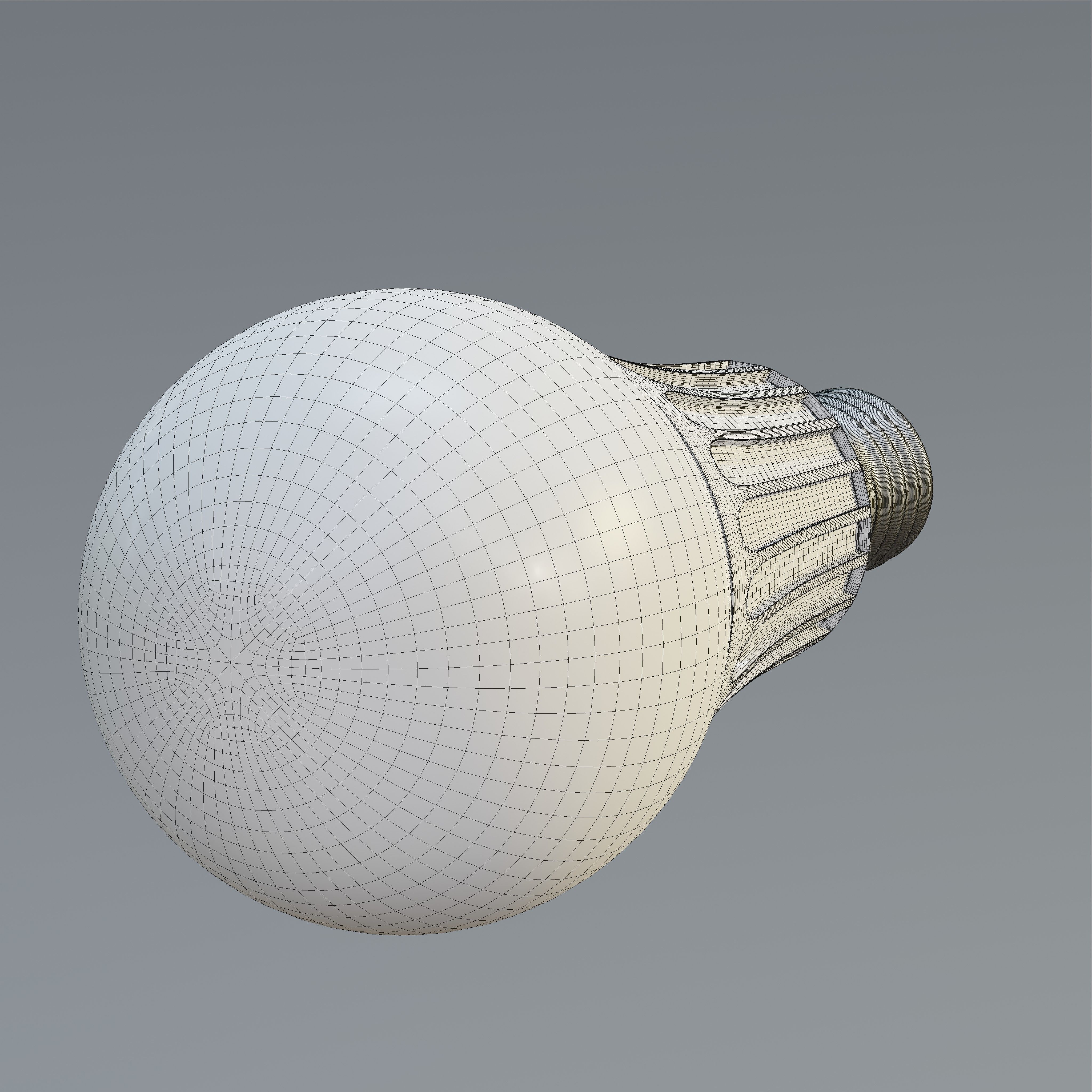 Energy Saver carved round bulb Low-poly 3D model_5
