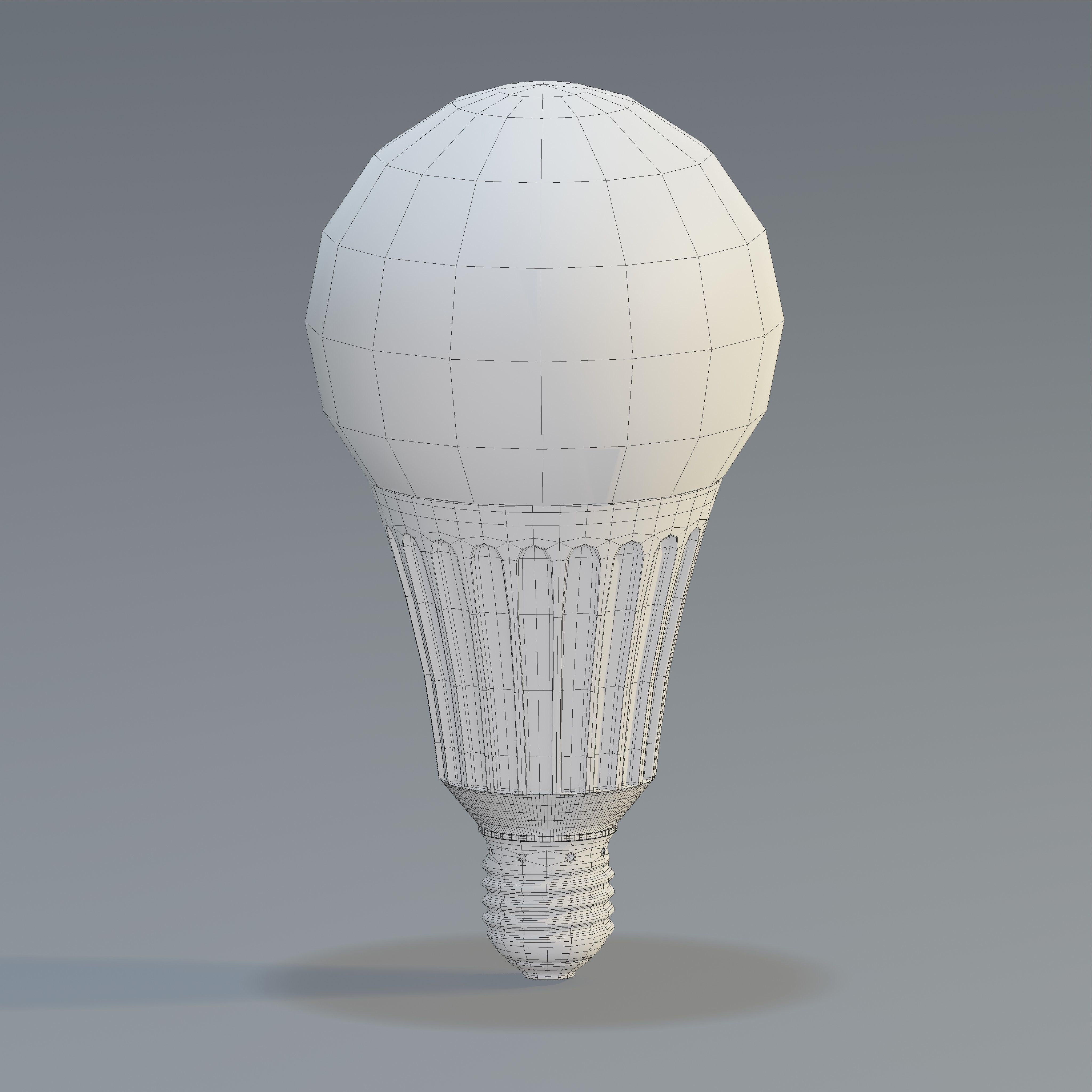 Energy Saver carved round bulb Low-poly 3D model_4