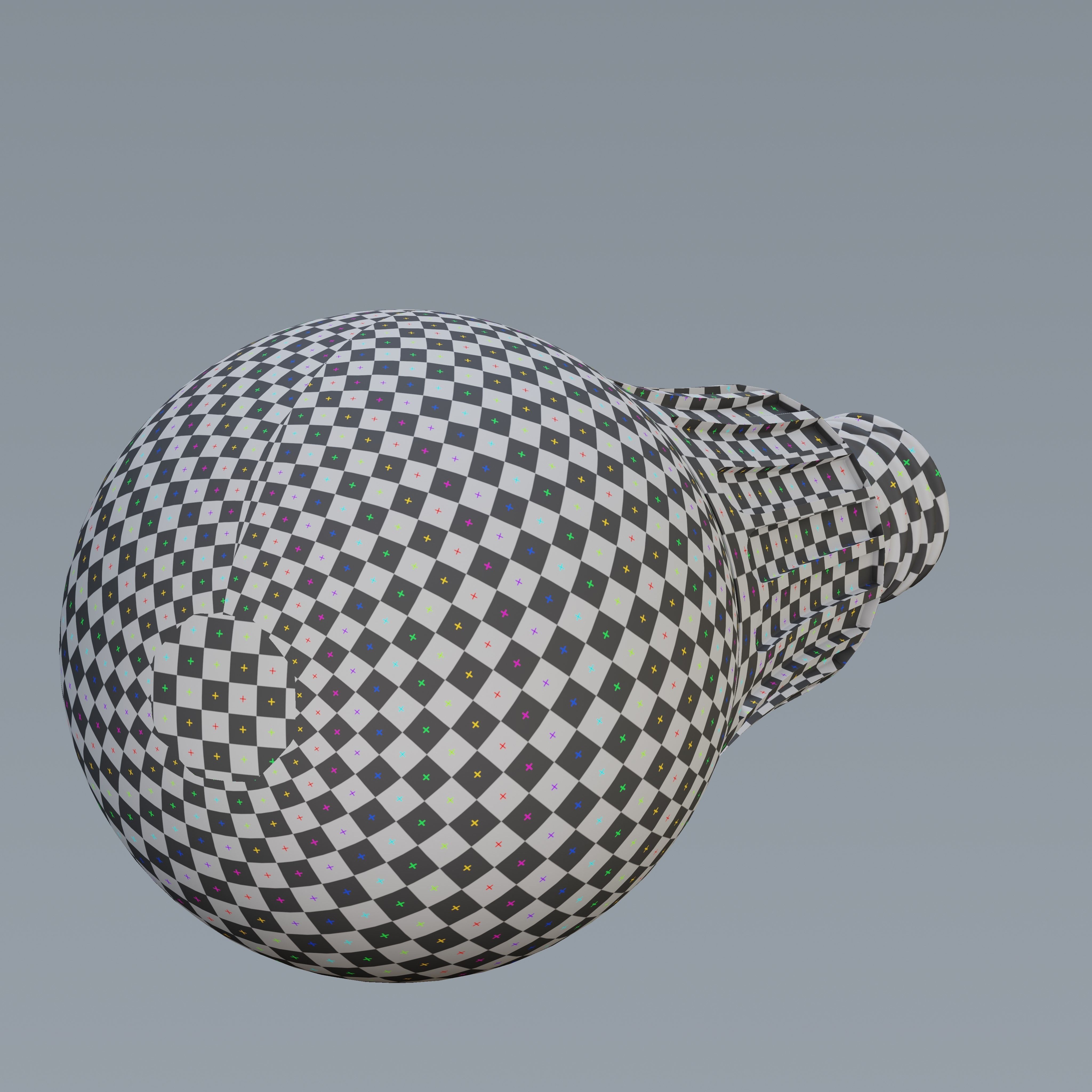 Energy Saver carved round bulb Low-poly 3D model_9