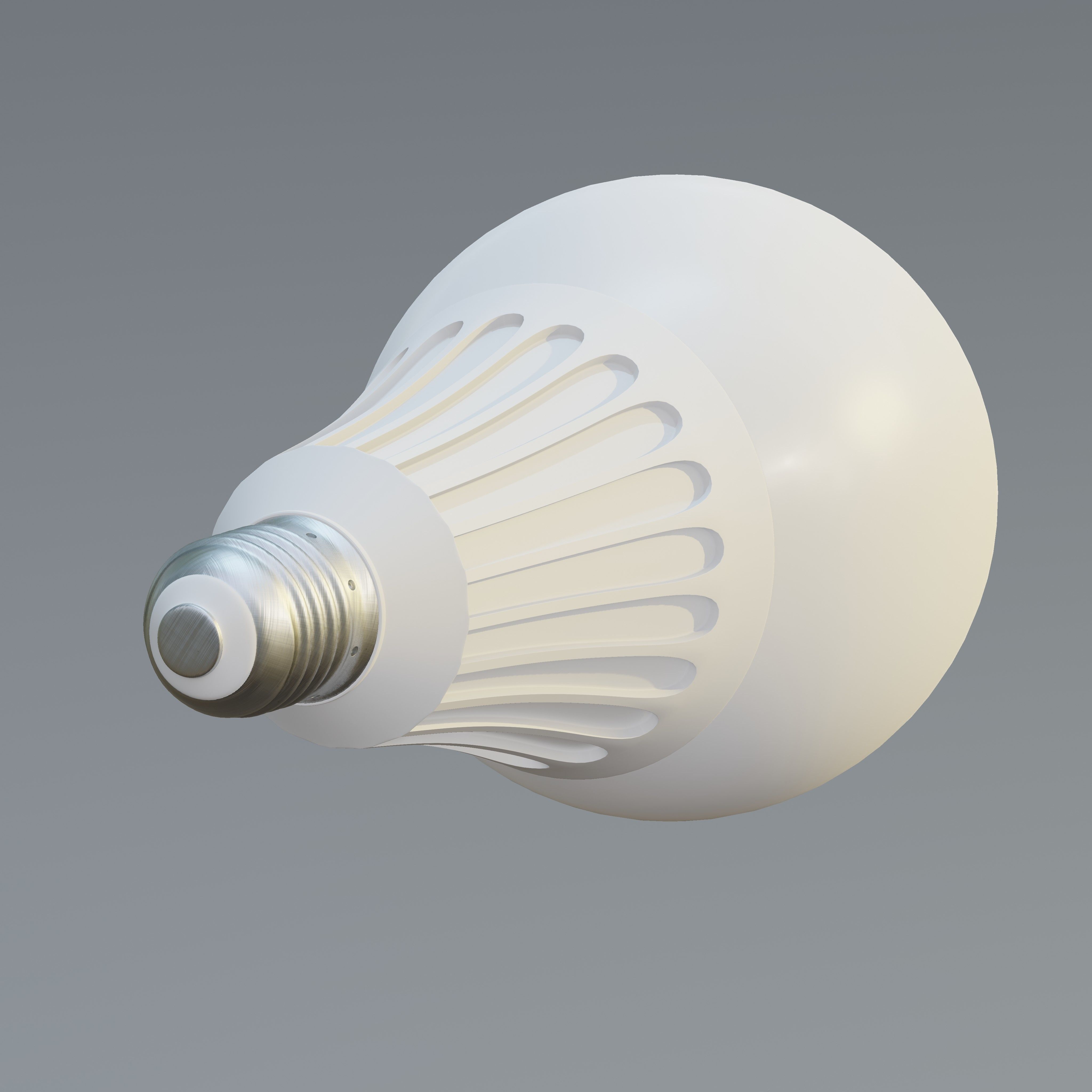 Energy Saver carved round bulb Low-poly 3D model_2