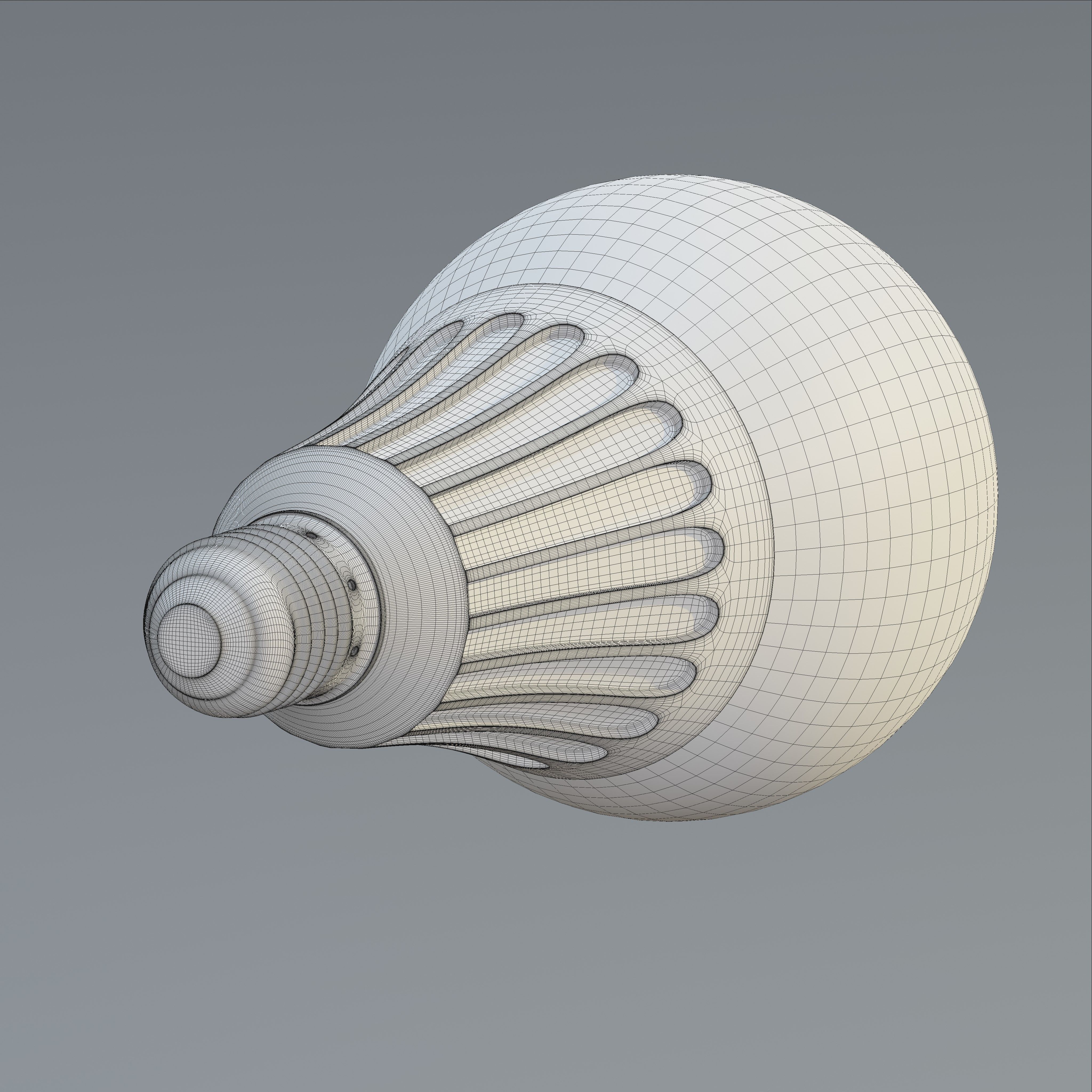 Energy Saver carved round bulb Low-poly 3D model_6