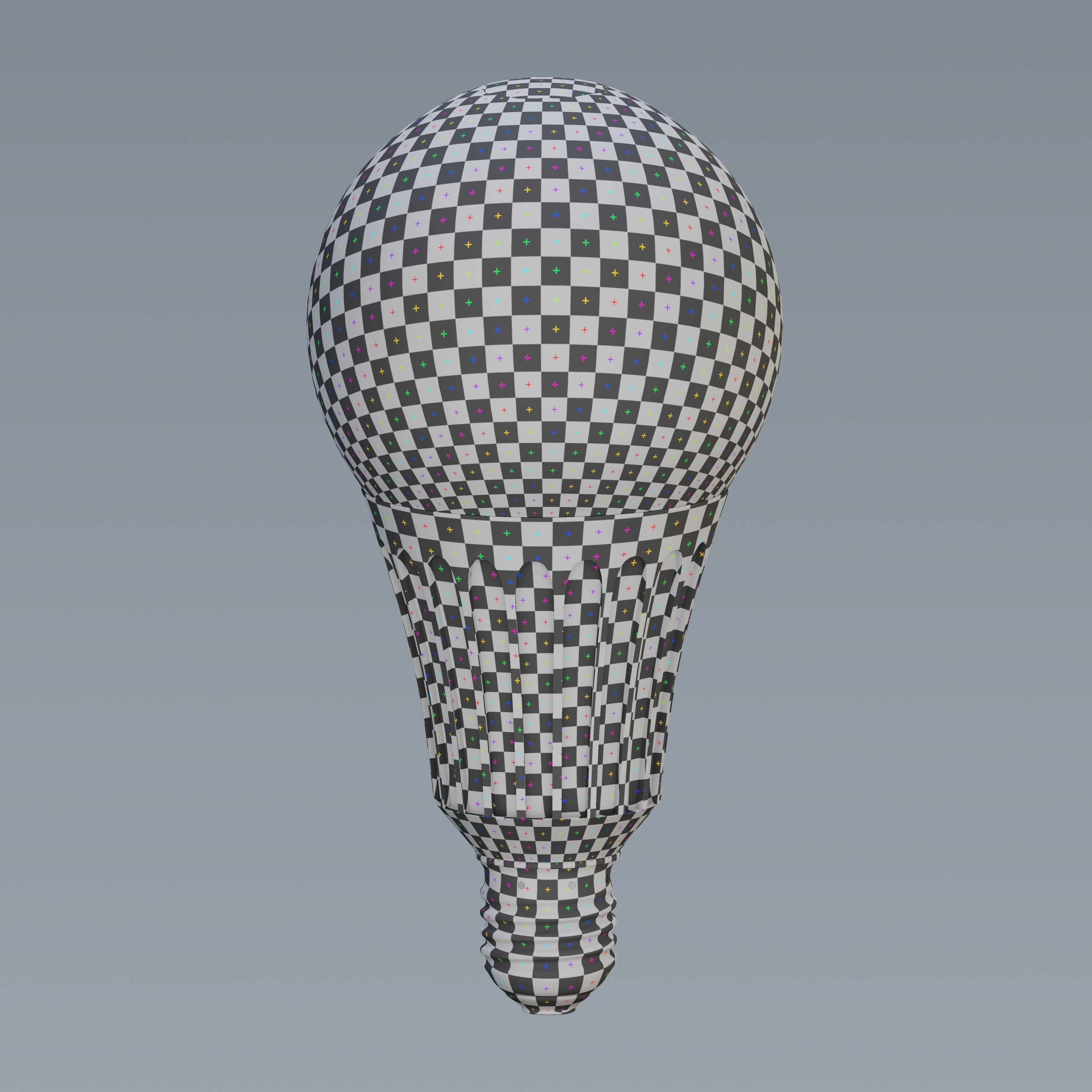 Energy Saver carved round bulb Low-poly 3D model_7