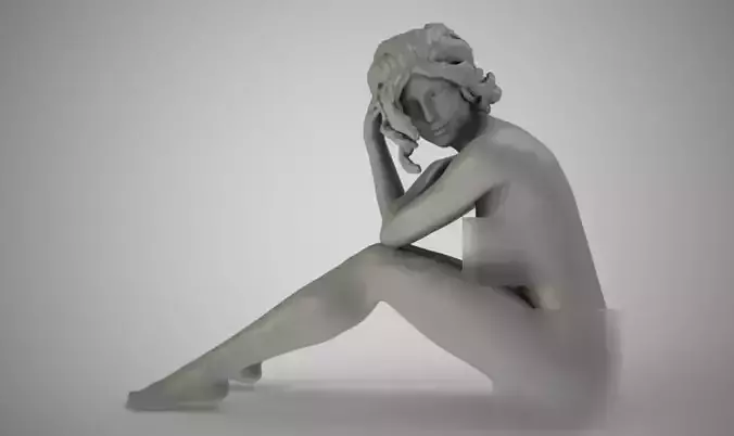 Calmness golden nude woman