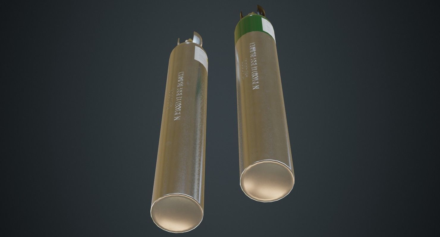 Gas Cylinder 2B Low-poly 3D model_4