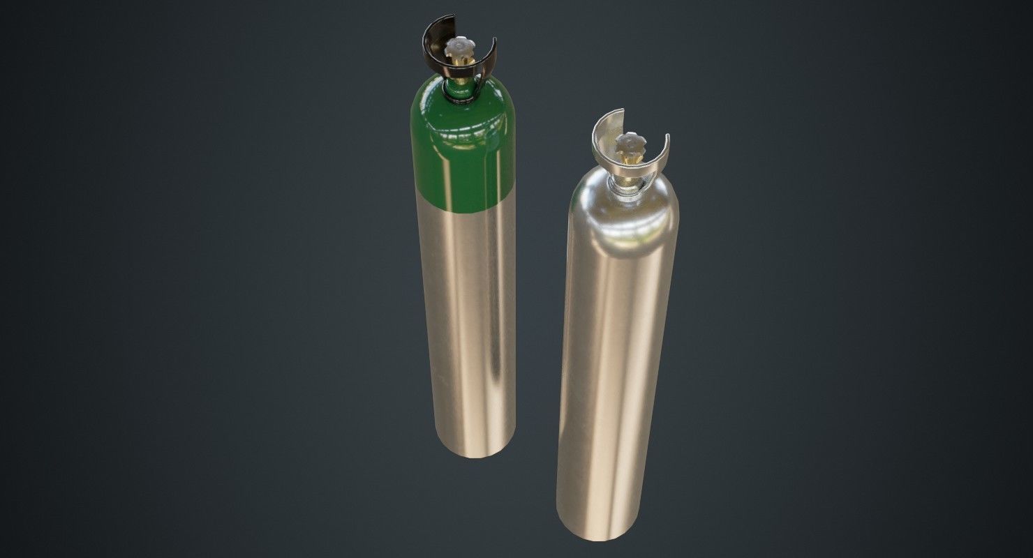 Gas Cylinder 2B Low-poly 3D model_2