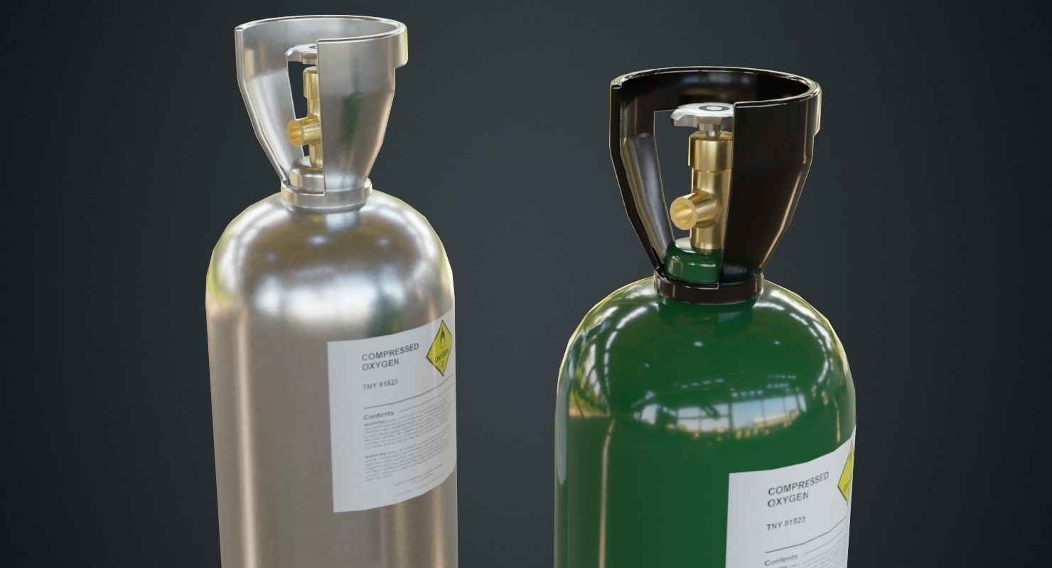 Gas Cylinder 2B Low-poly 3D model_5