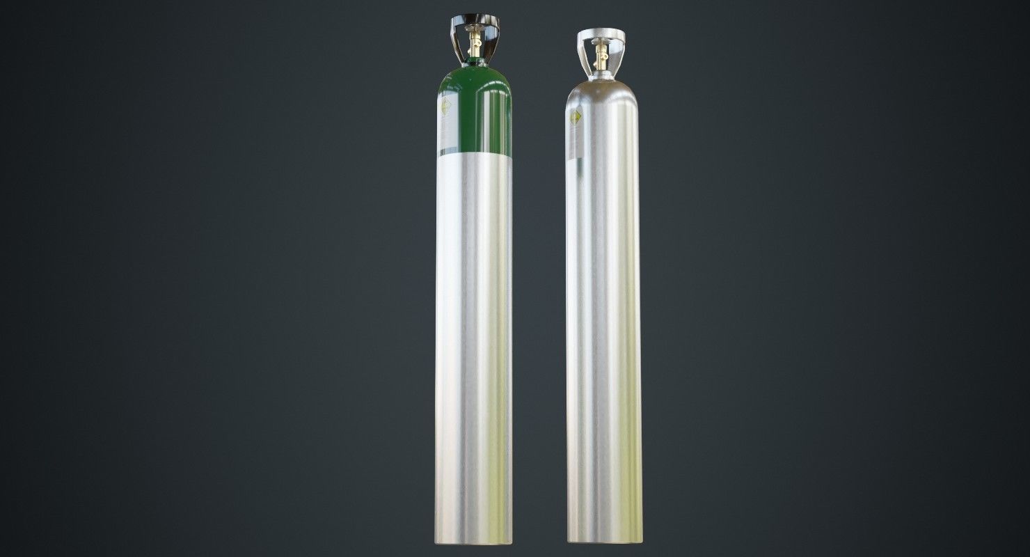 Gas Cylinder 2B Low-poly 3D model_3