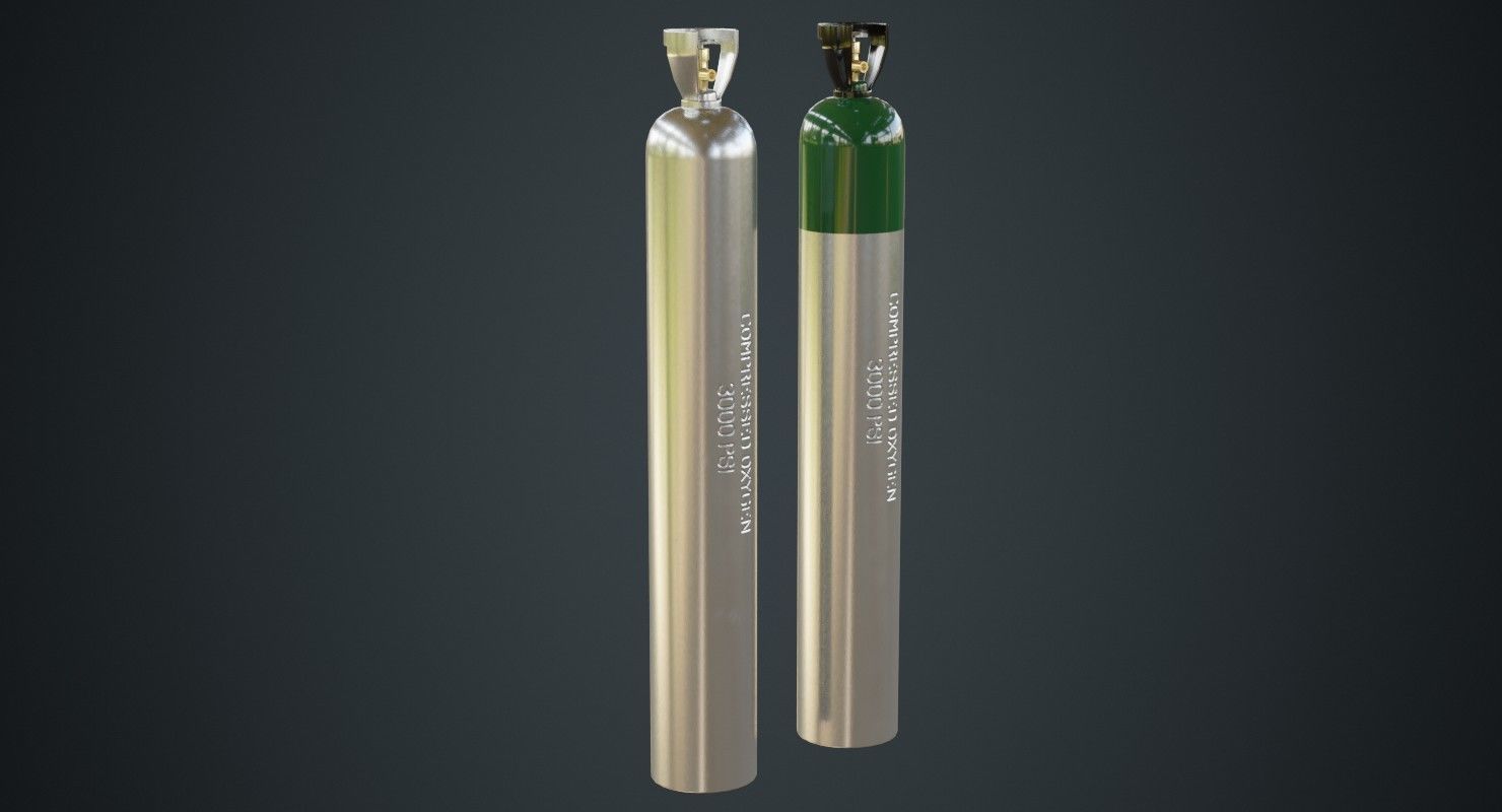 Gas Cylinder 2B Low-poly 3D model_1