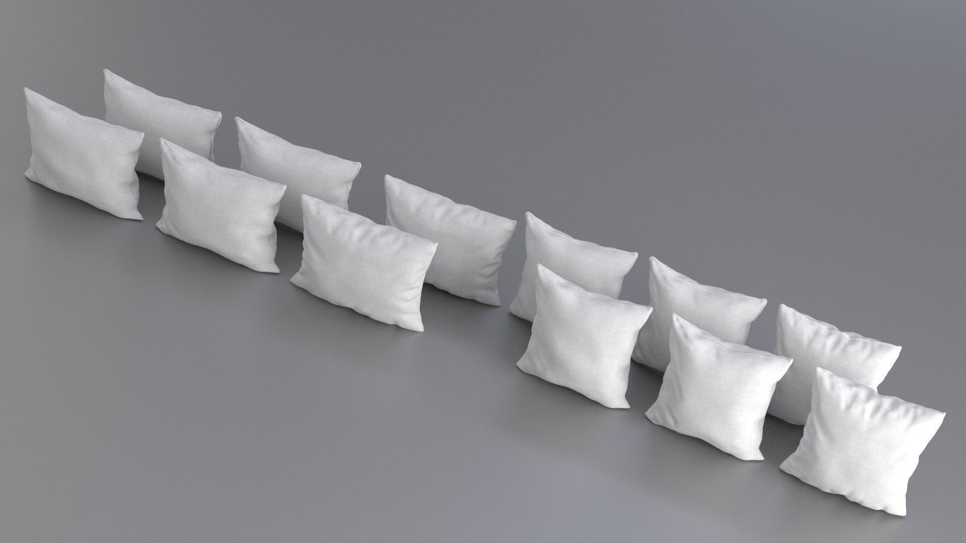 Solid Pillow Set 3D model_2