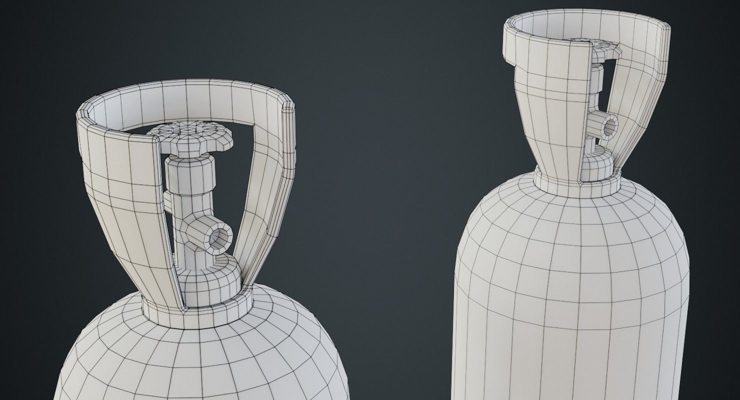 Gas Cylinder 2C Low-poly 3D model_10