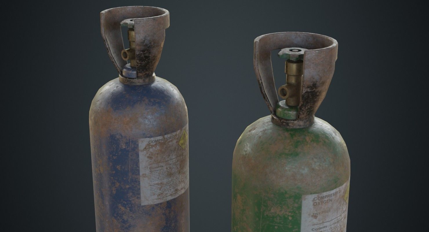 Gas Cylinder 2C Low-poly 3D model_8