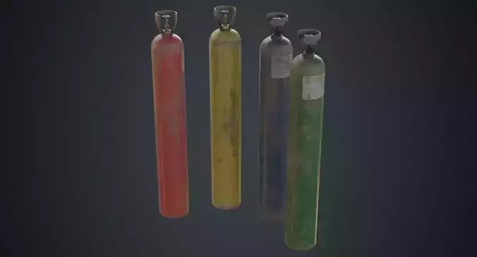 Gas Cylinder 2C Low-poly 3D model
