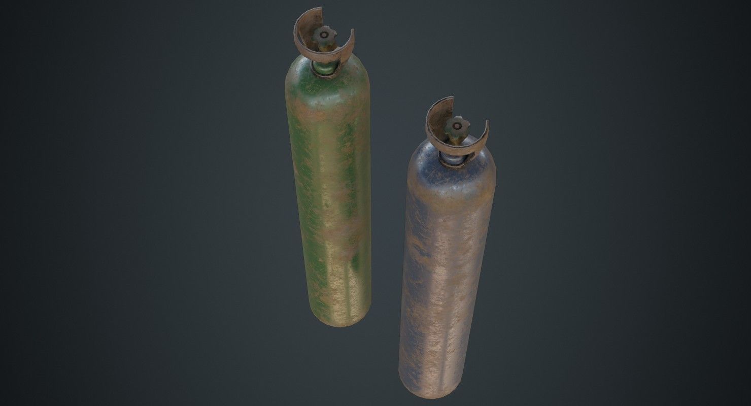 Gas Cylinder 2C Low-poly 3D model_5