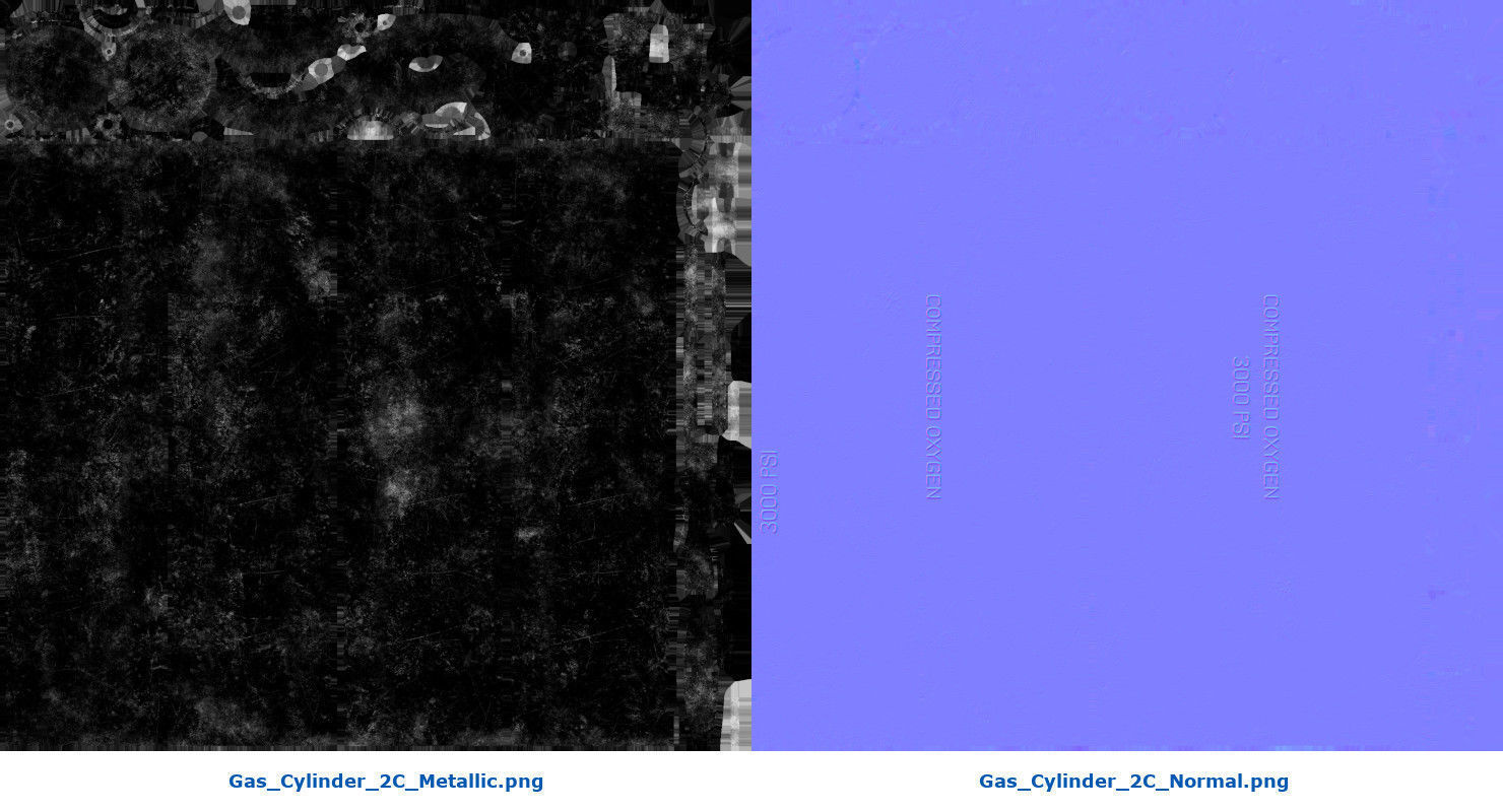 Gas Cylinder 2C Low-poly 3D model_13