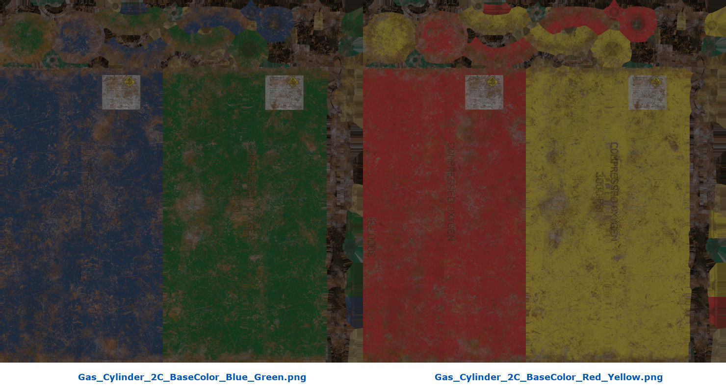 Gas Cylinder 2C Low-poly 3D model_12